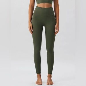 Berlook Activewear Army Green High Waisted Leggings 24"